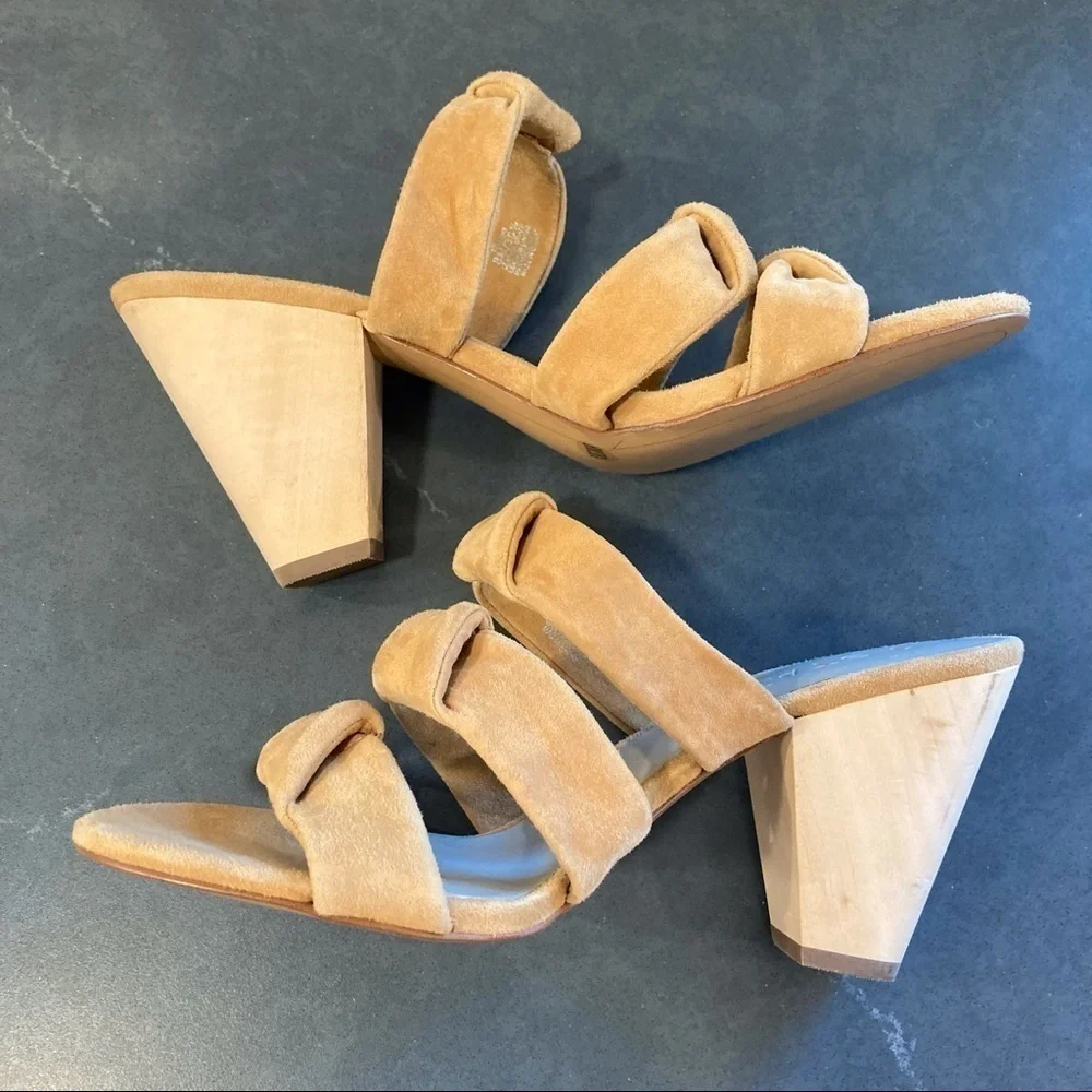 NWT 1 State Sz 8 Aisha kid suede wood clog sandal
